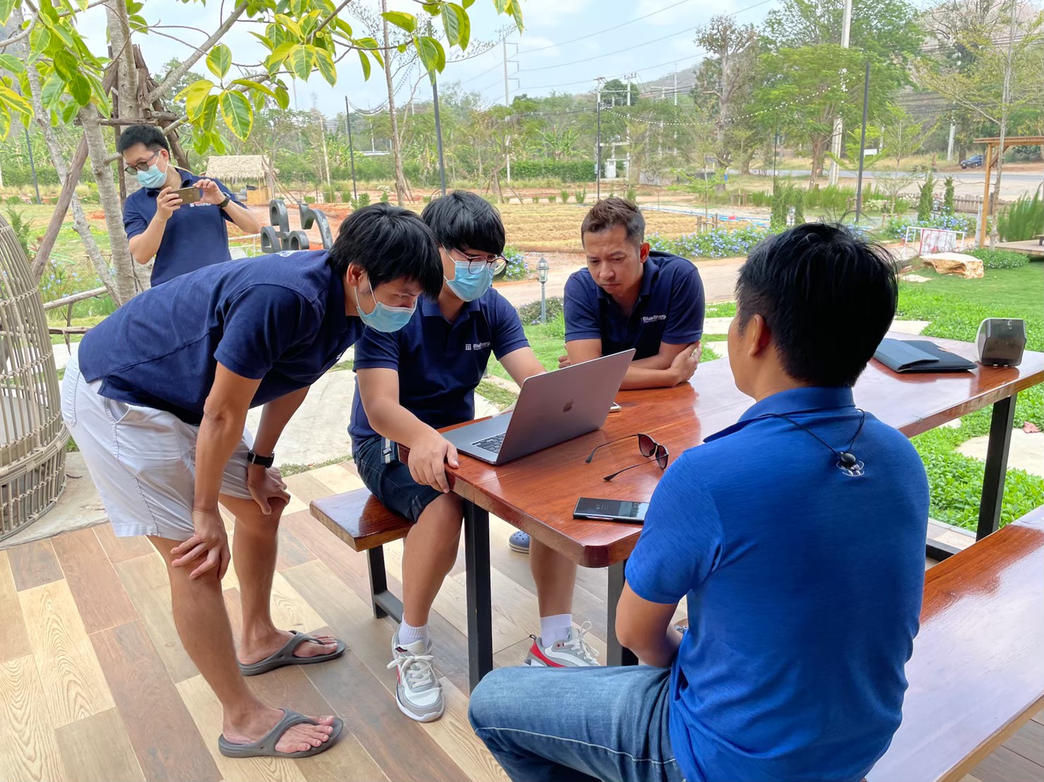 Bluesharp team working together outdoors