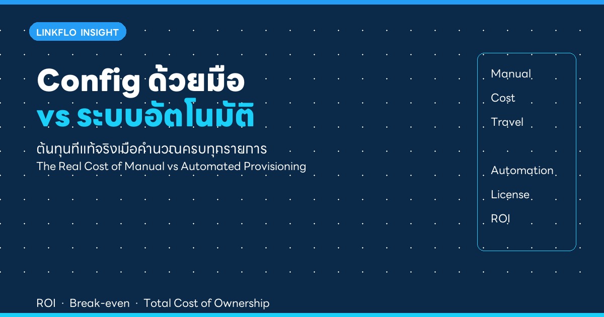 Network Configuration ด้วยมือ vs ระบบอัตโนมัติ — ต้นทุนที่แท้จริงเมื่อเทียบกันจริงๆ