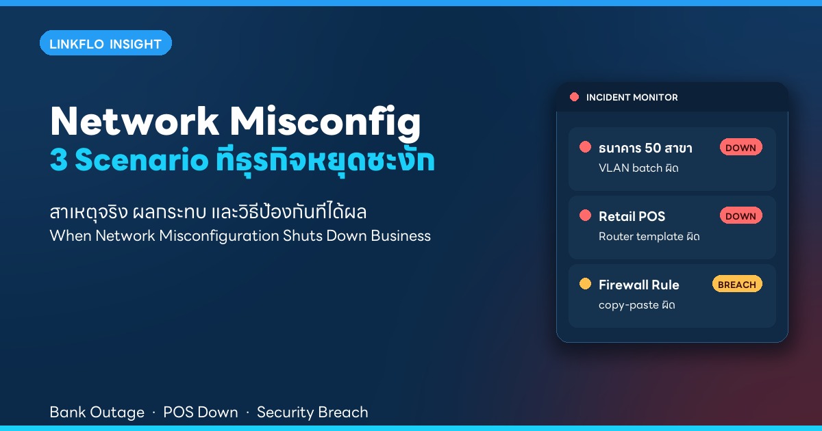 3 Scenario ที่ Network Misconfiguration ทำให้ Business Shutdown — และวิธีป้องกัน
