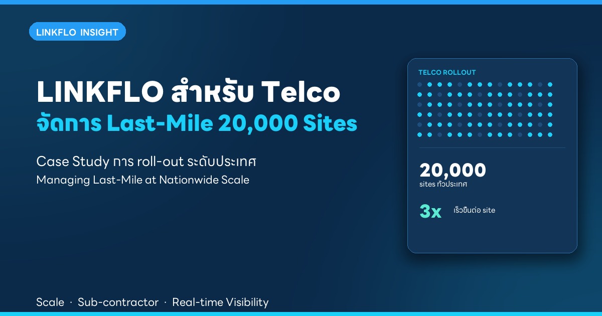 LINKFLO สำหรับ Telco — Case Study การจัดการ Last-Mile 20,000 Sites